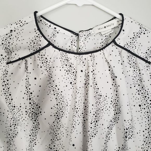 Mini Molly black white blouse top 12 14 girls - Picture 5 of 8